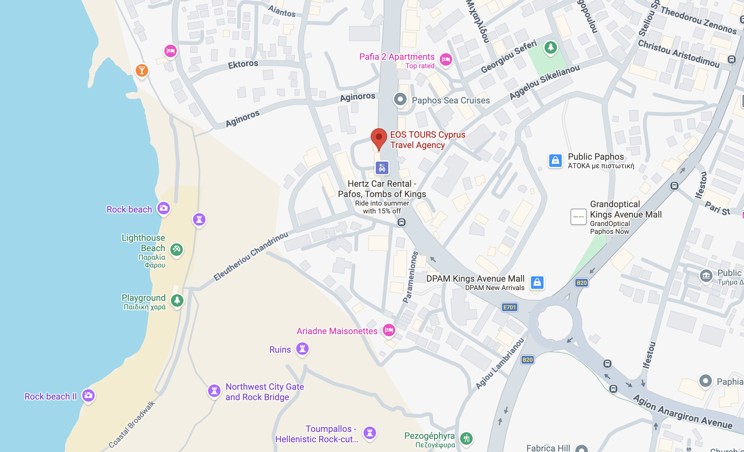 EOS Tours office location, Paphos, Cyprus